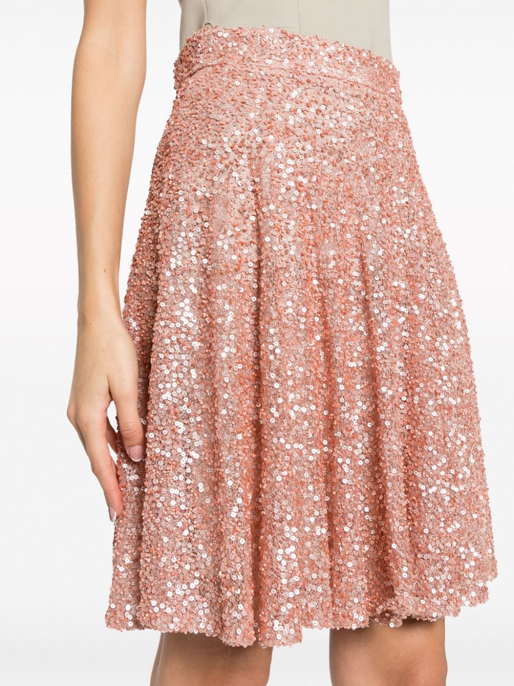 Shop Gemy Maalouf Sequined High-waist Miniskirt In Pink