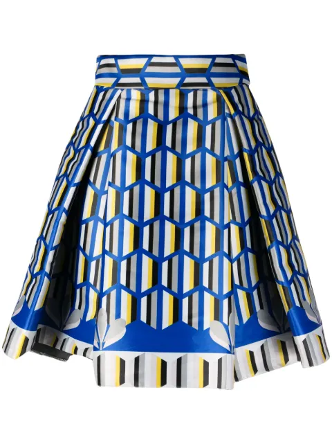 Gemy Maalouf graphic-print pleated miniskirt 