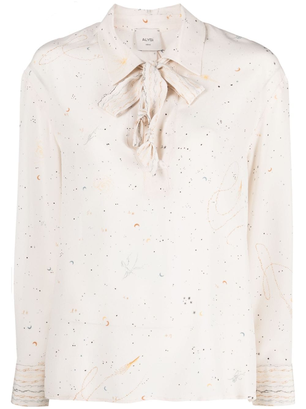 Alysi Graphic-print Silk Shirt In Neutrals