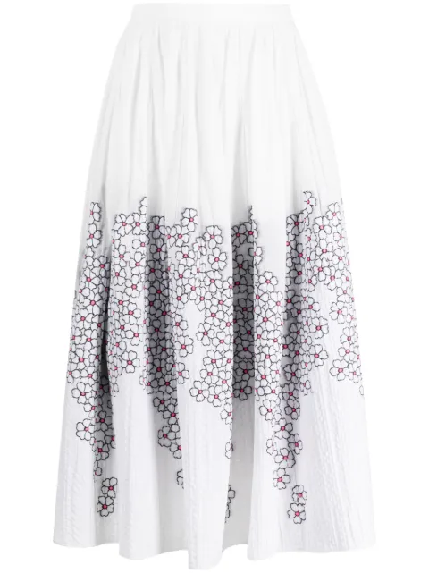 Gemy Maalouf floral-print jacquard midi skirt