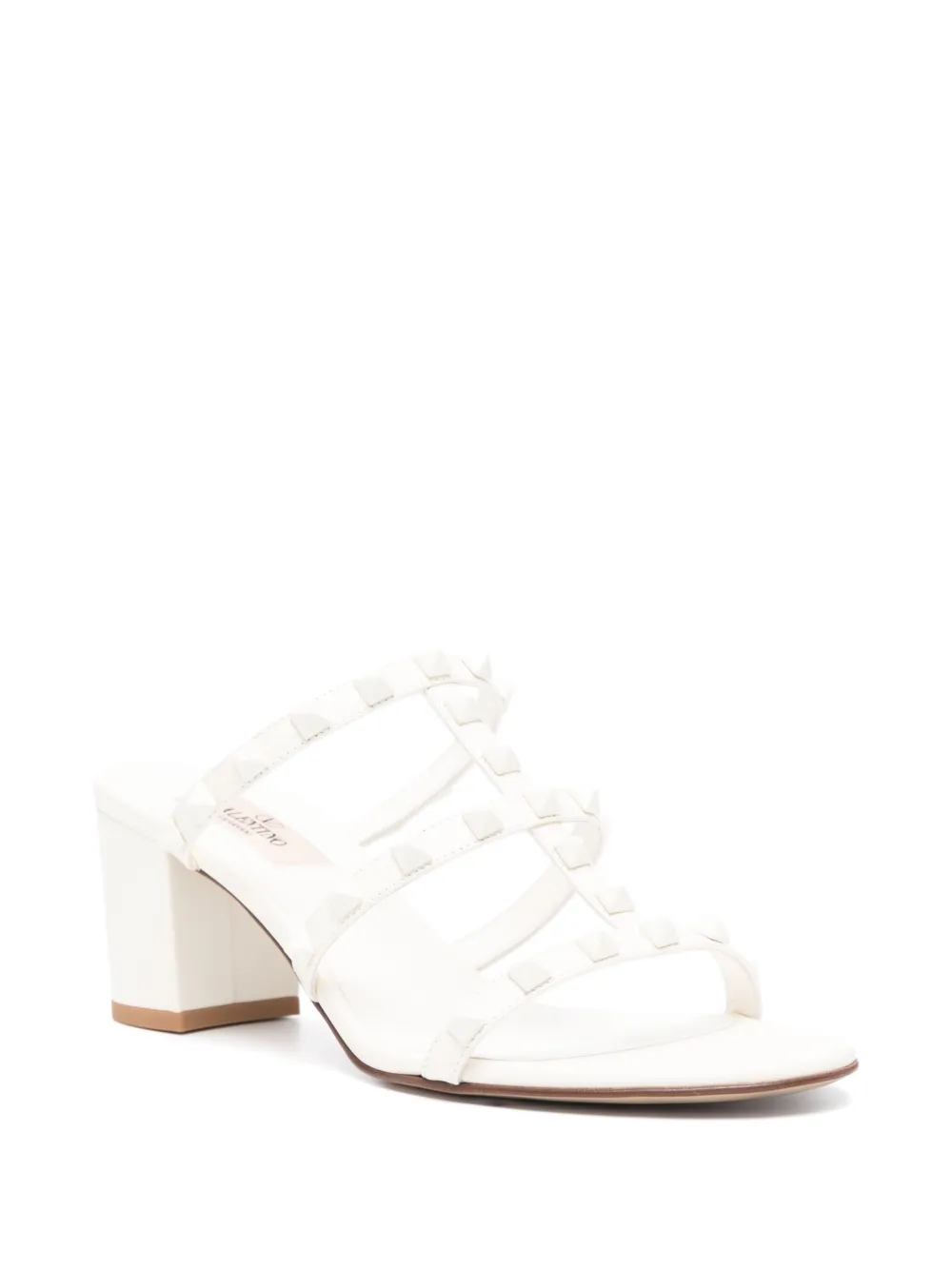 Valentino Garavani Rockstud 60mm Leather Sandals White