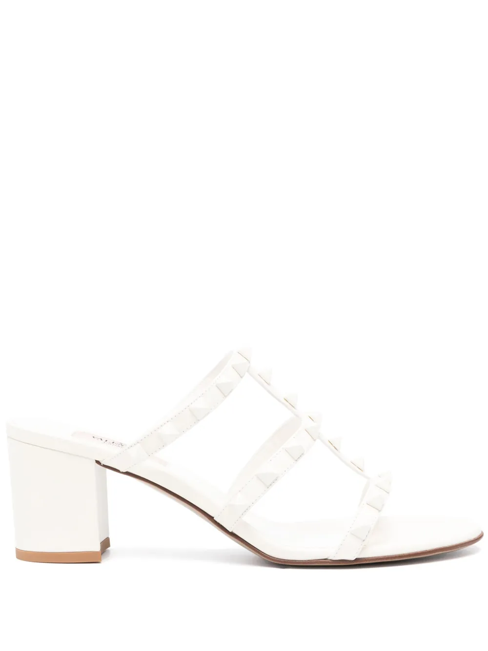 Valentino Garavani Rockstud 60mm Leather Sandals In White