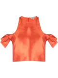 Gemy Maalouf cold-shoulder cropped top - Orange