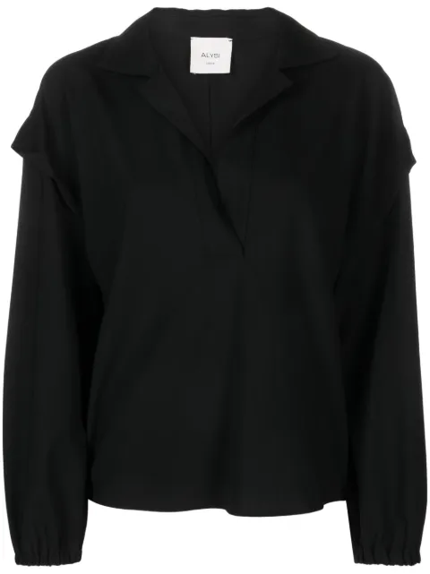 Alysi notched-collar drop-shoulder blouse