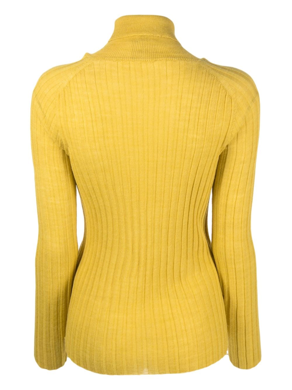 Shop Alysi Roll-neck Ribbed Jumper In Yellow