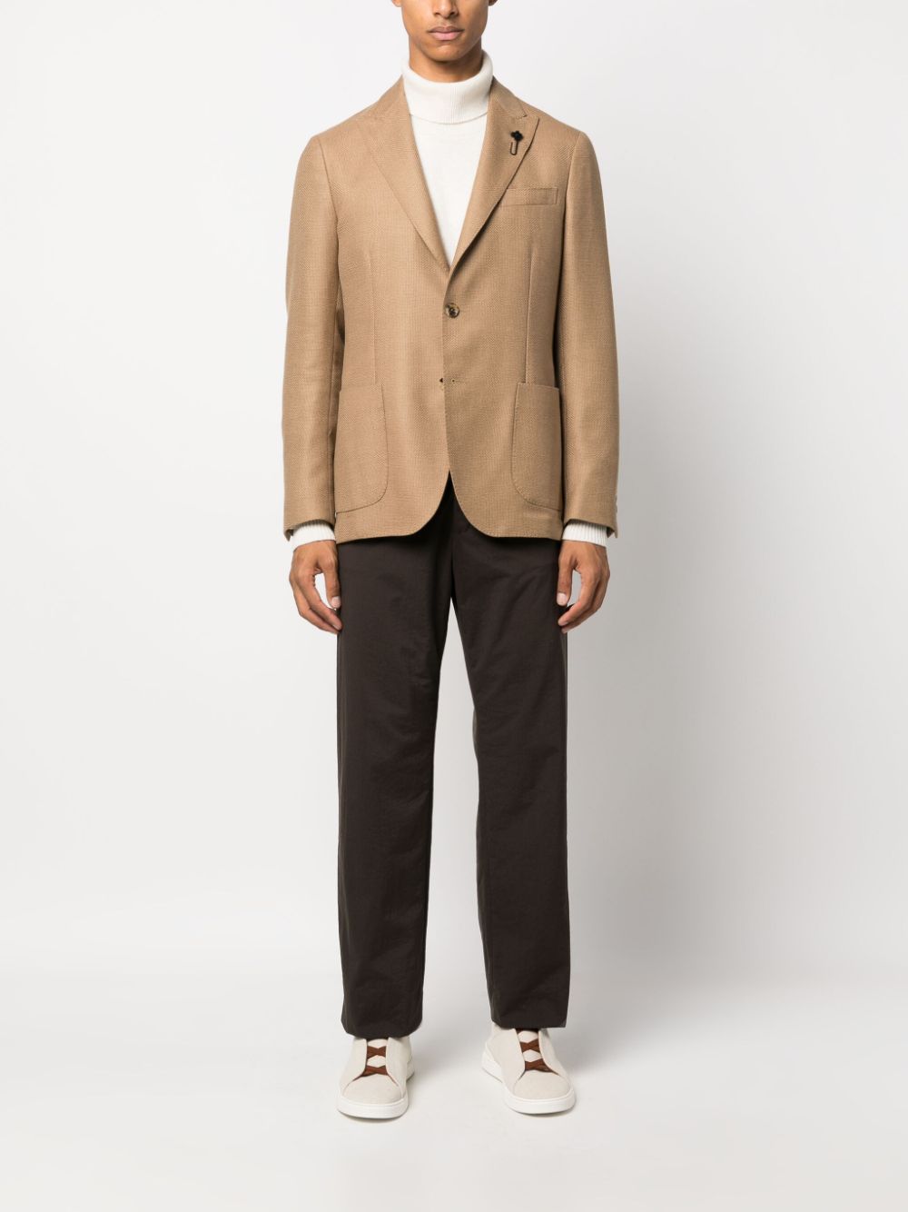 Lardini Blazer met enkele rij knopen - Beige