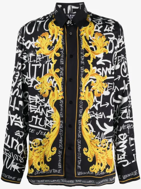 Versace Jeans Couture camisa manga larga con logo estampado