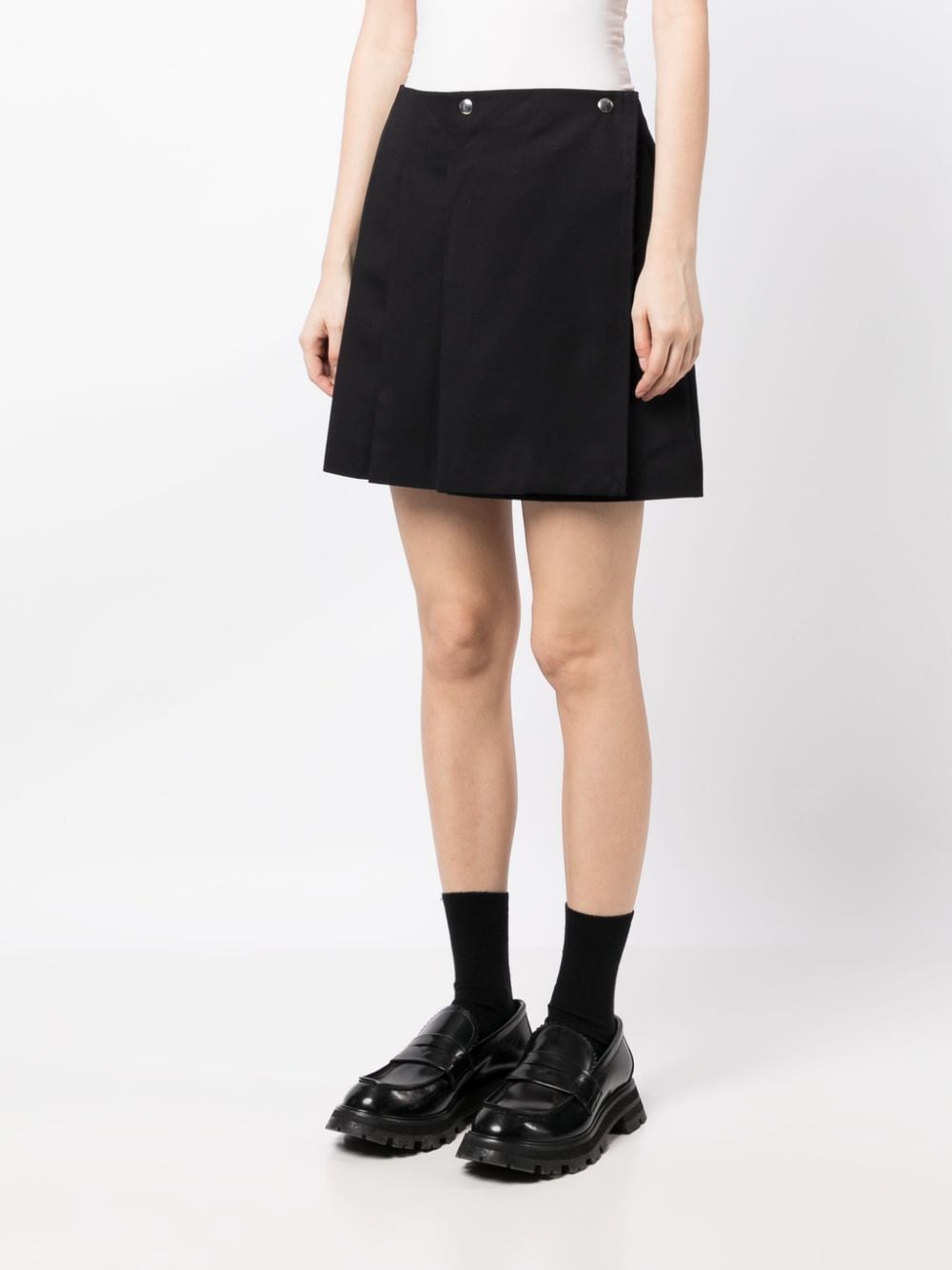 Shop Plan C A-line Wool Miniskirt In Black
