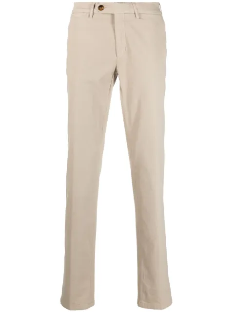 Canali mid-rise cotton chino trousers
