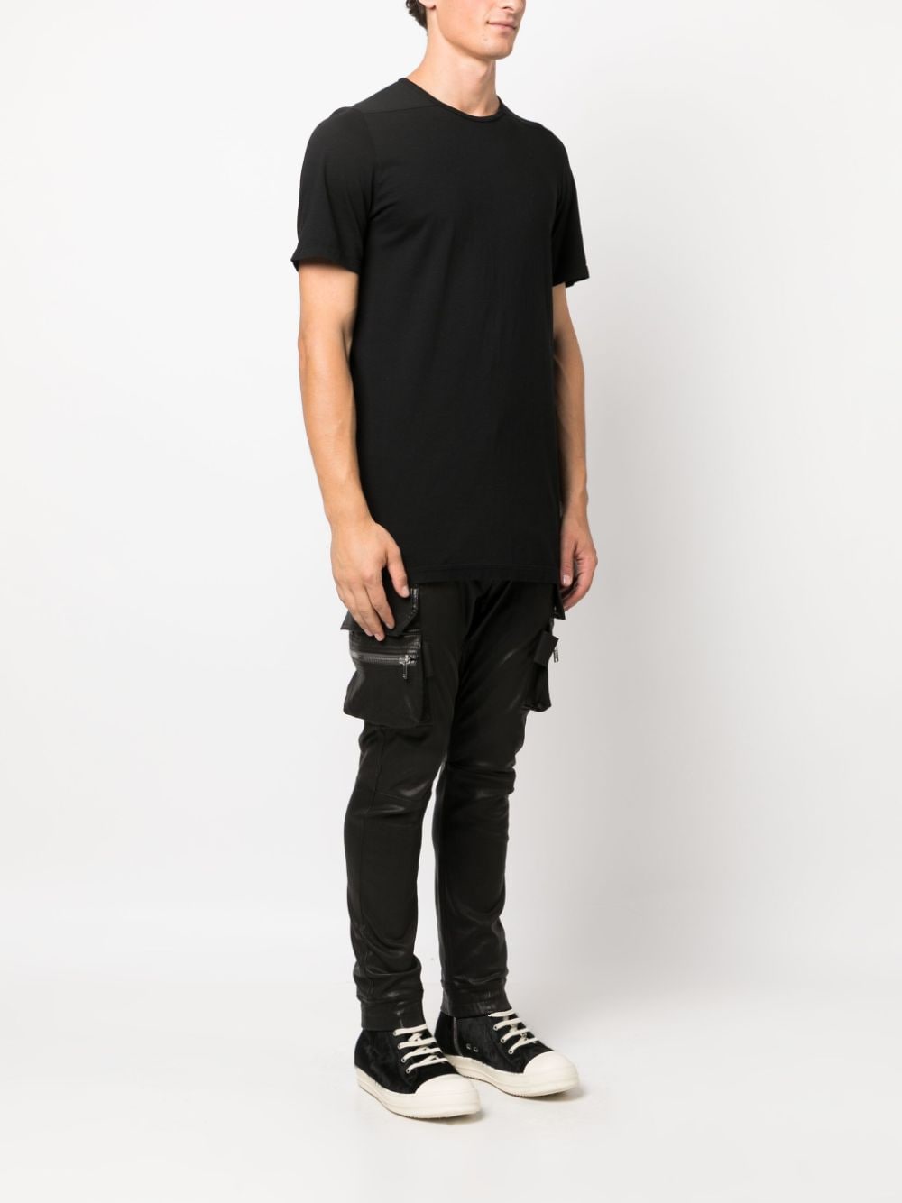 Shop Rick Owens Side-strap Cotton T-shirt In Schwarz