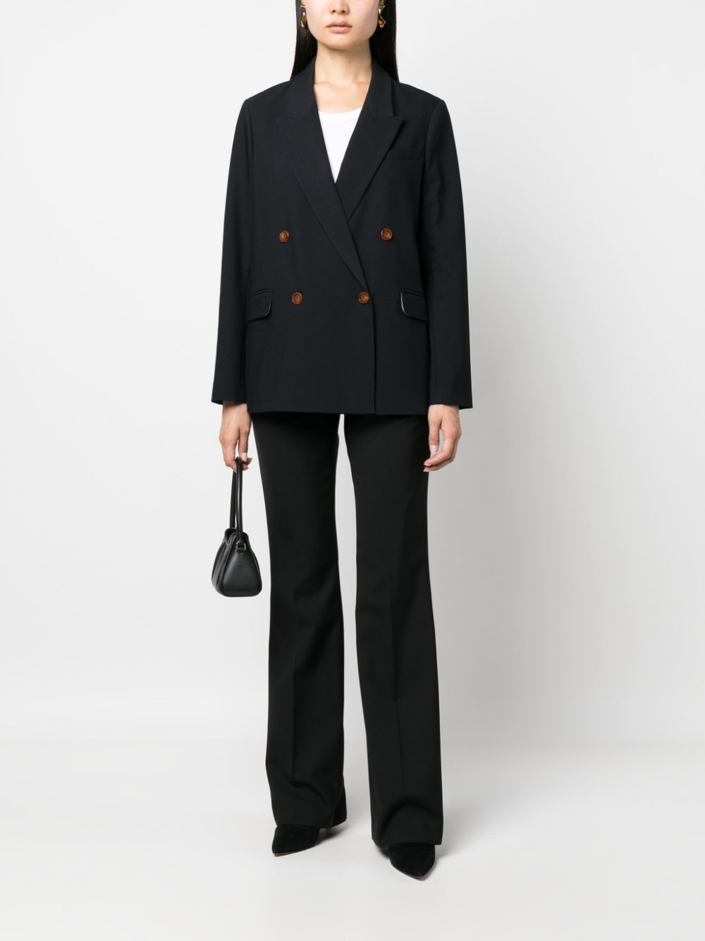 Alysi double-breasted peaked-lapels blazer - Zwart