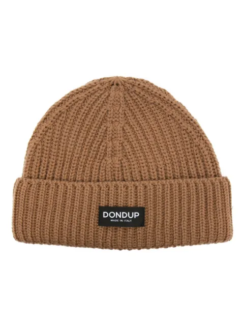 DONDUP logo-tag ribbed-knit beanie