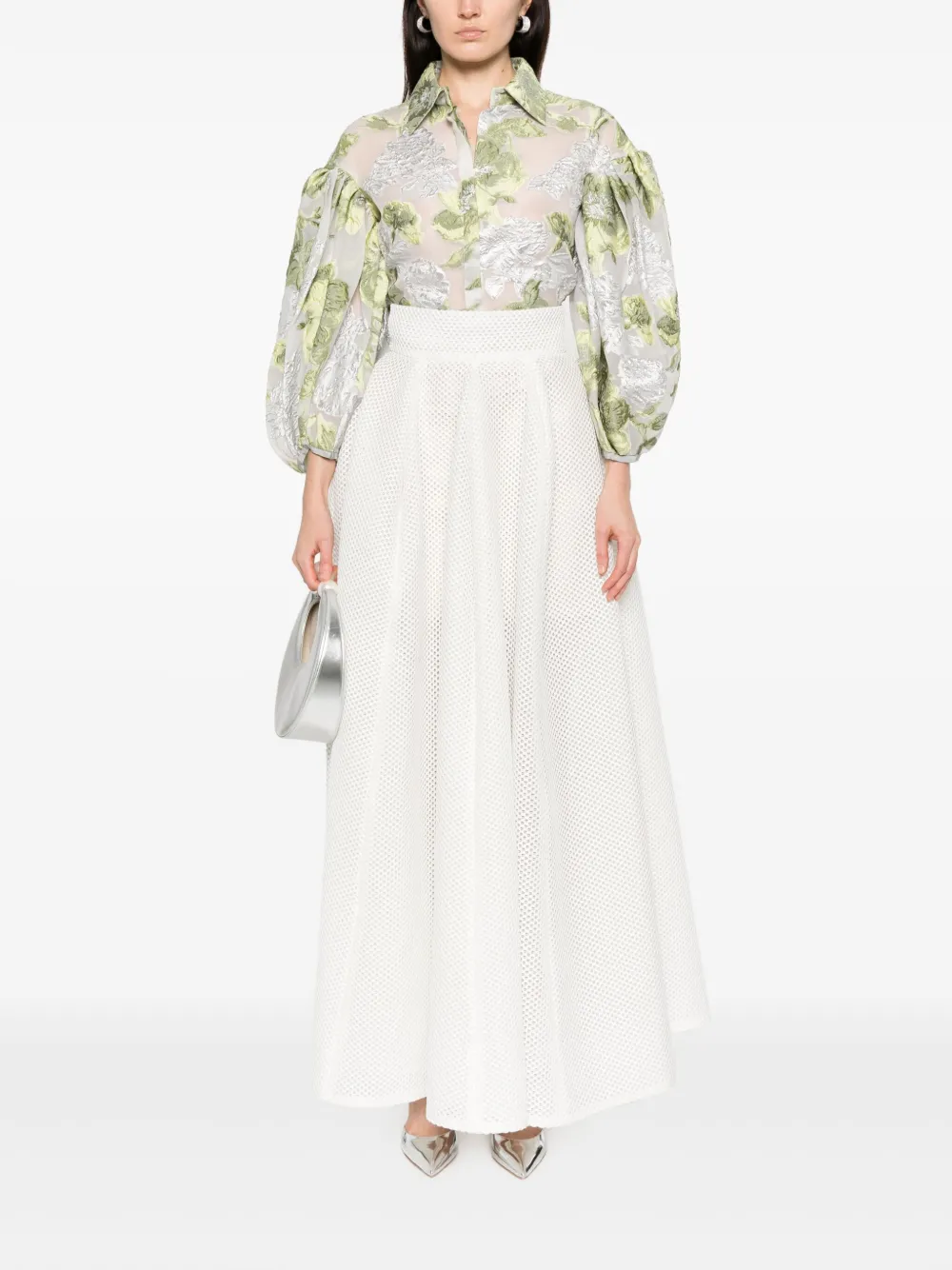 Gemy Maalouf High waist plooirok - Wit
