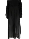 Gemy Maalouf Bardot neckline sheer long top - Black