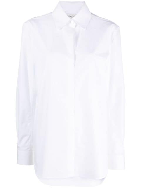Lanvin قميص قطن بتصميم بلوزة طويلة