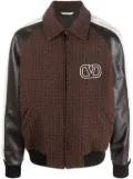 Valentino Garavani tweed-panel bomber jacket - Brown