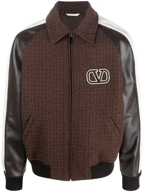Veste bomber à empiècements en tweed - Valentino Garavani - Modalova