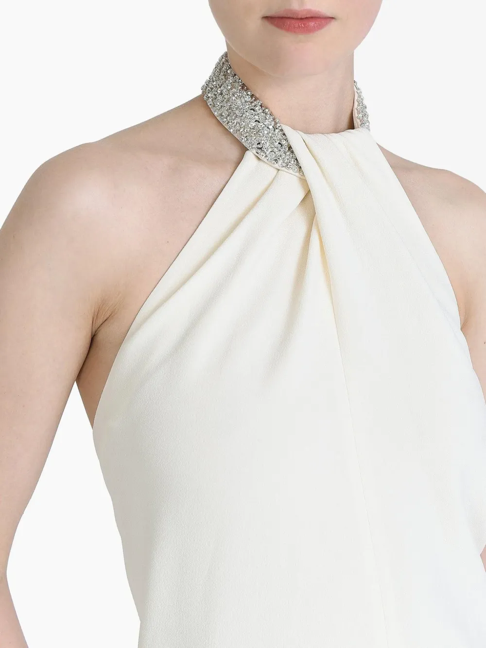 Huishan Zhang Vic Gown Antique White Sable Wit