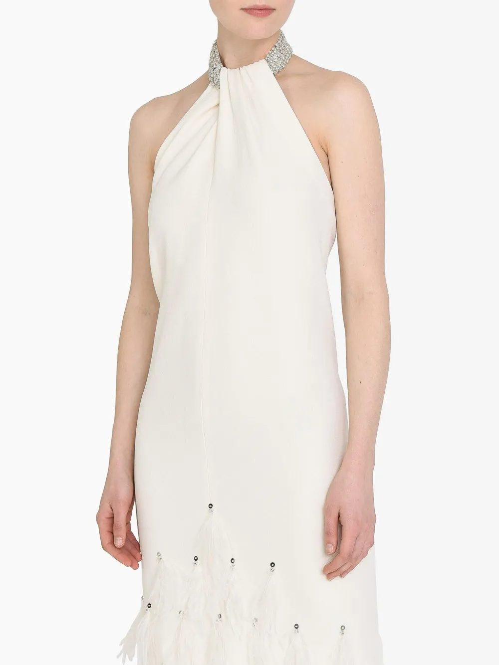Huishan Zhang Vic Gown Antique White Sable Wit