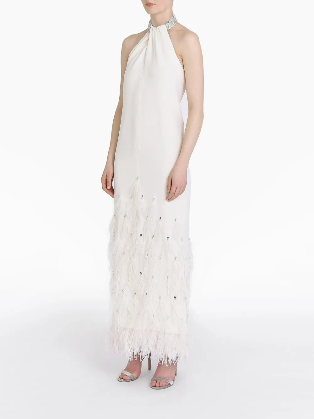 Huishan Zhang Vic Gown Antique White Sable Wit