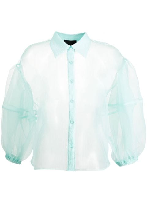 Cynthia Rowley camisa de organza transparente
