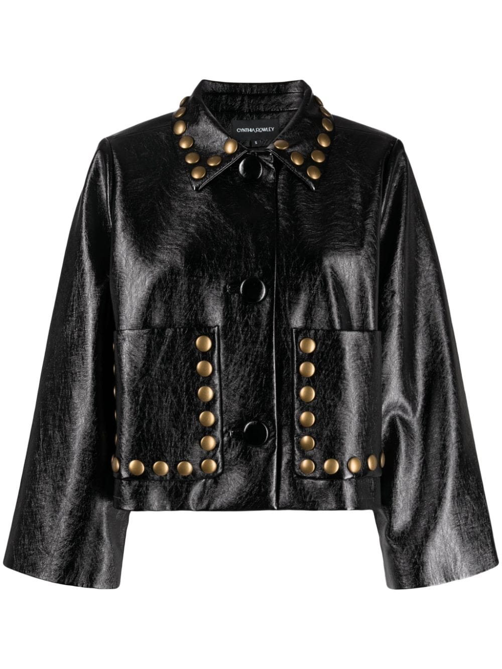 Cynthia Rowley Women's Studded Faux Leather Jacket In Black