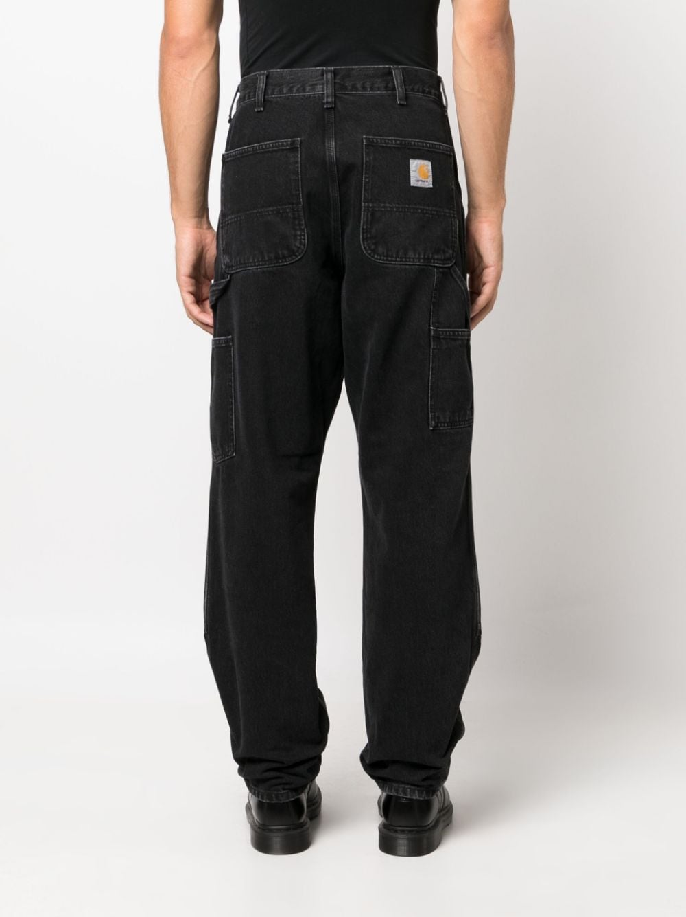 Shop Carhartt Nash Dk Straight-leg Jeans In Black