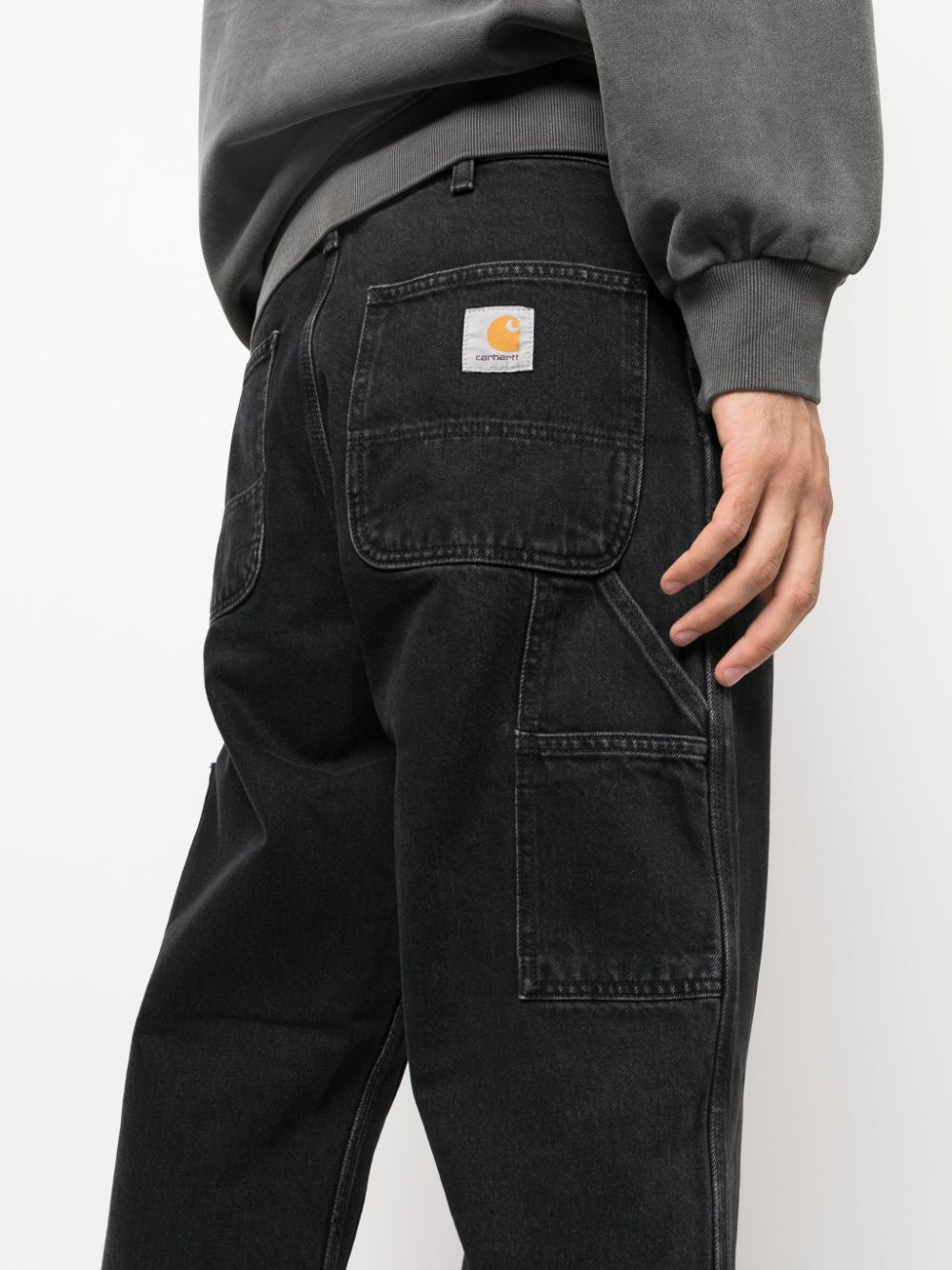 Shop Carhartt Nash Dk Straight-leg Jeans In Black