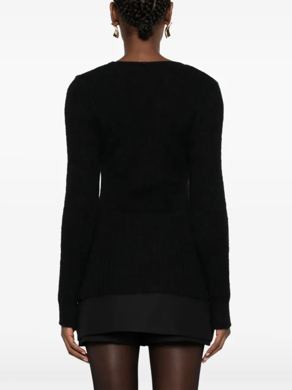Jacquemus Dao square-neck Jumper | Black | FARFETCH