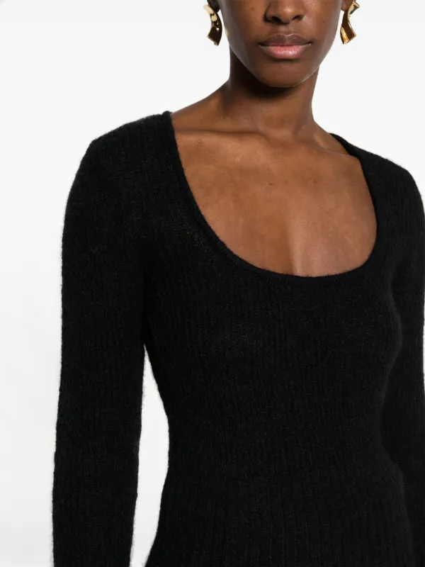 Jacquemus Dao square-neck Jumper | Black | FARFETCH