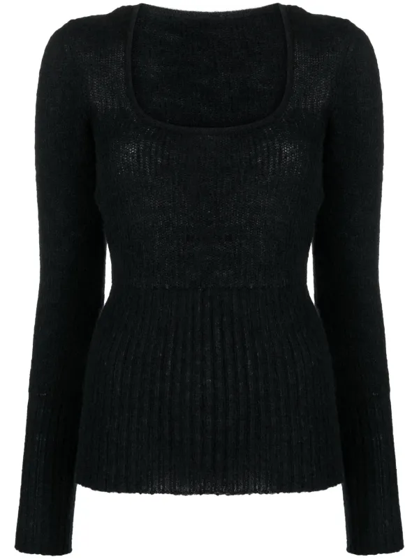 Jacquemus Dao square-neck Jumper | Black | FARFETCH