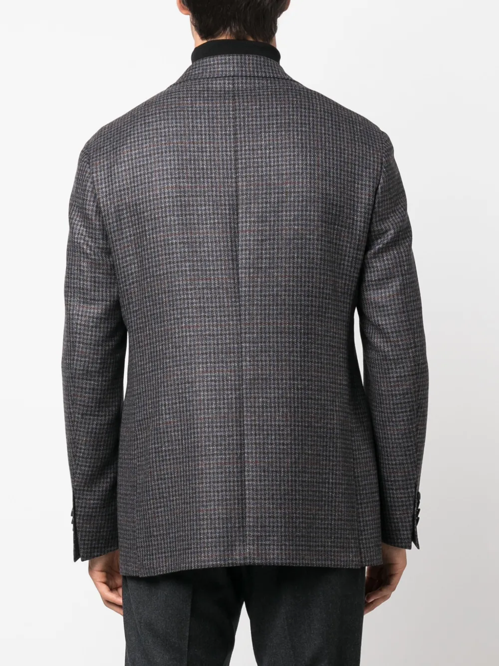 Shop Canali Kei Plaid-check Blazer In Blue