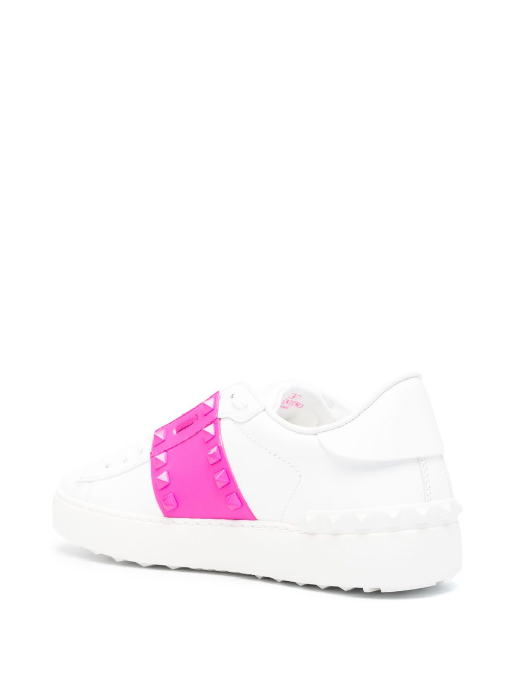 Shop Valentino Rockstud Untitled Leather Sneakers In White