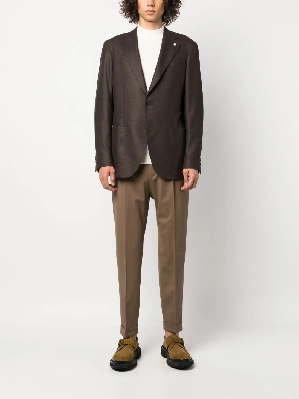 LUIGI BIANCHI MANTOVA Blazer met enkele rij knopen - Bruin