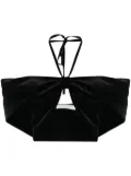 Philosophy Di Lorenzo Serafini velvet-effect halterneck cropped top - Black