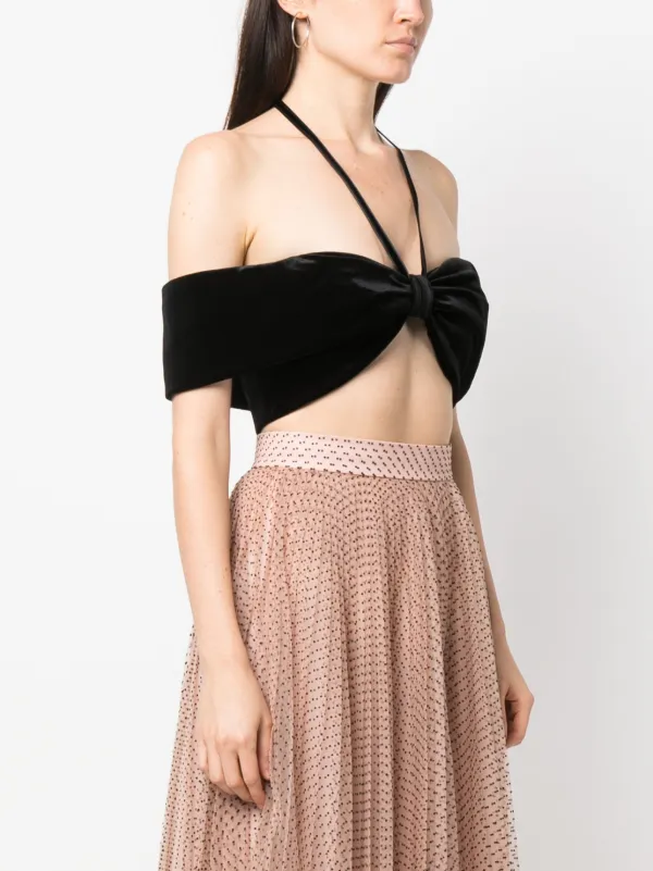 Philosophy Di Lorenzo Serafini velvet-effect Halterneck Cropped