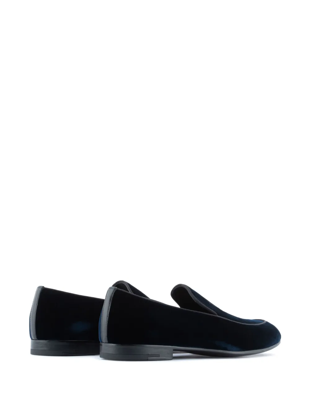 Giorgio Armani Loafers met fluwelen afwerking Blauw