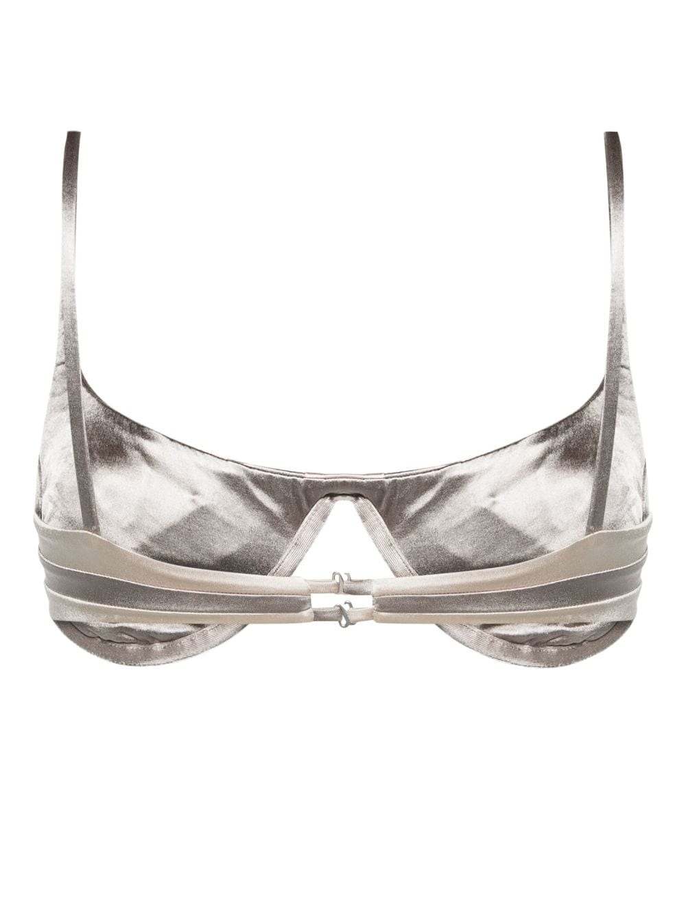 Shop Isa Boulder Spiralweave Underwire-cup Bikini Top In Grey