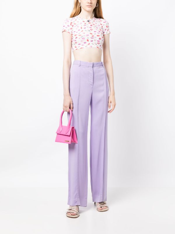 BURBERRY LONDON House Check purple cropped pants Y2K S For Sale at 1stDibs