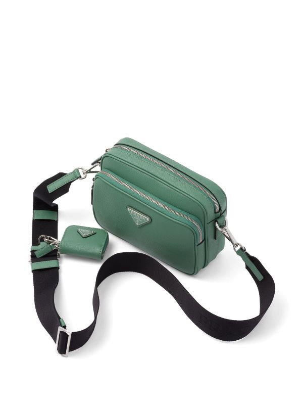Prada Saffiano Triangle Bag in Green for Men