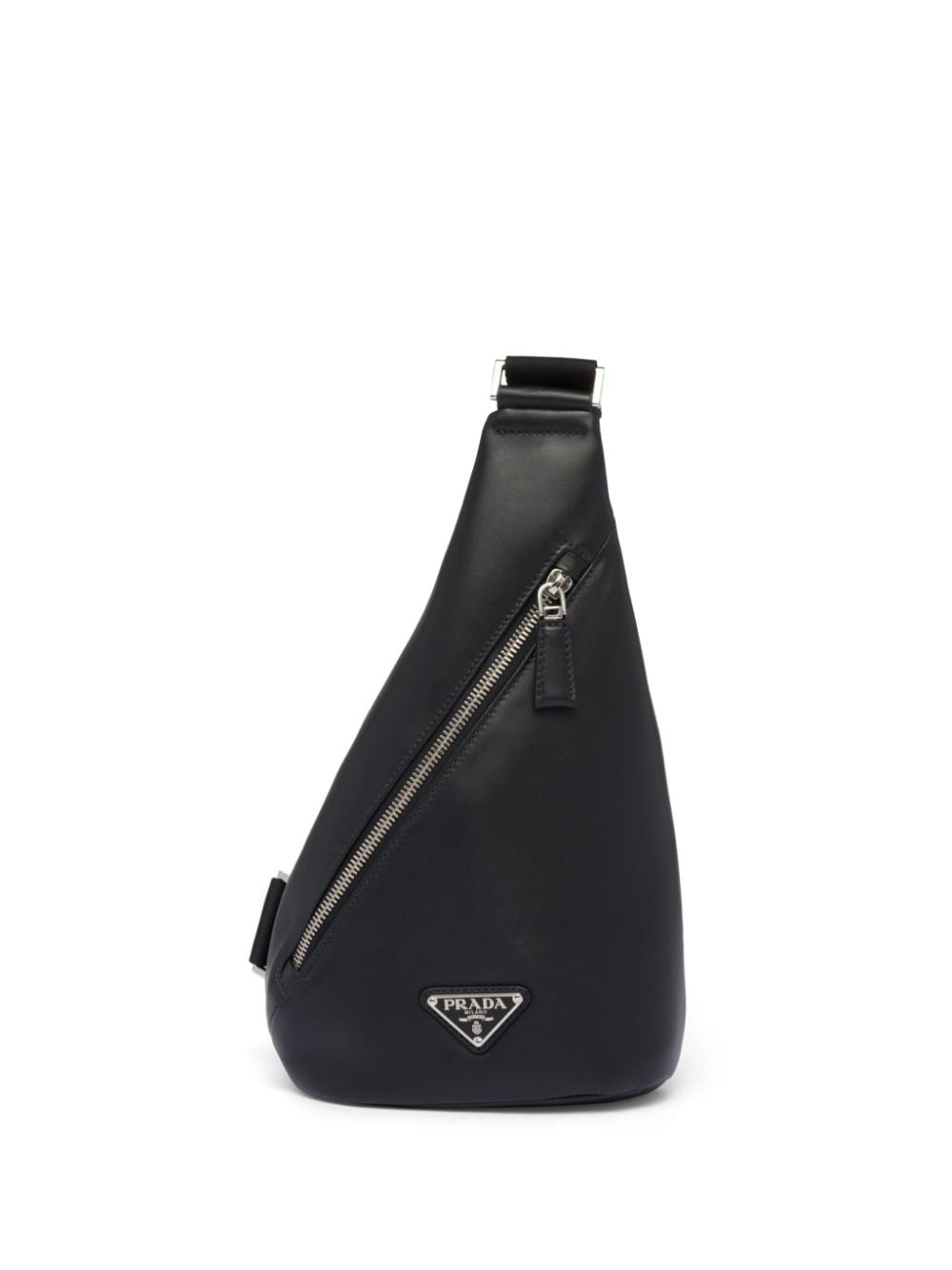 Shop Prada Logo-plaque One-shoulder Backpack In Black