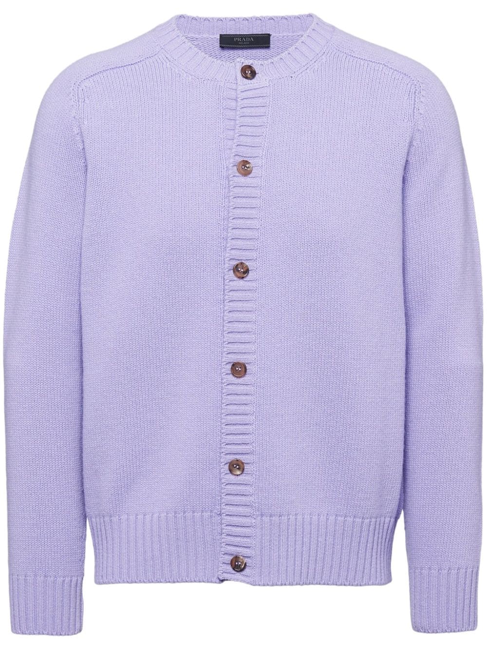 Shop Prada Wool-cashmere Cardigan In Purple