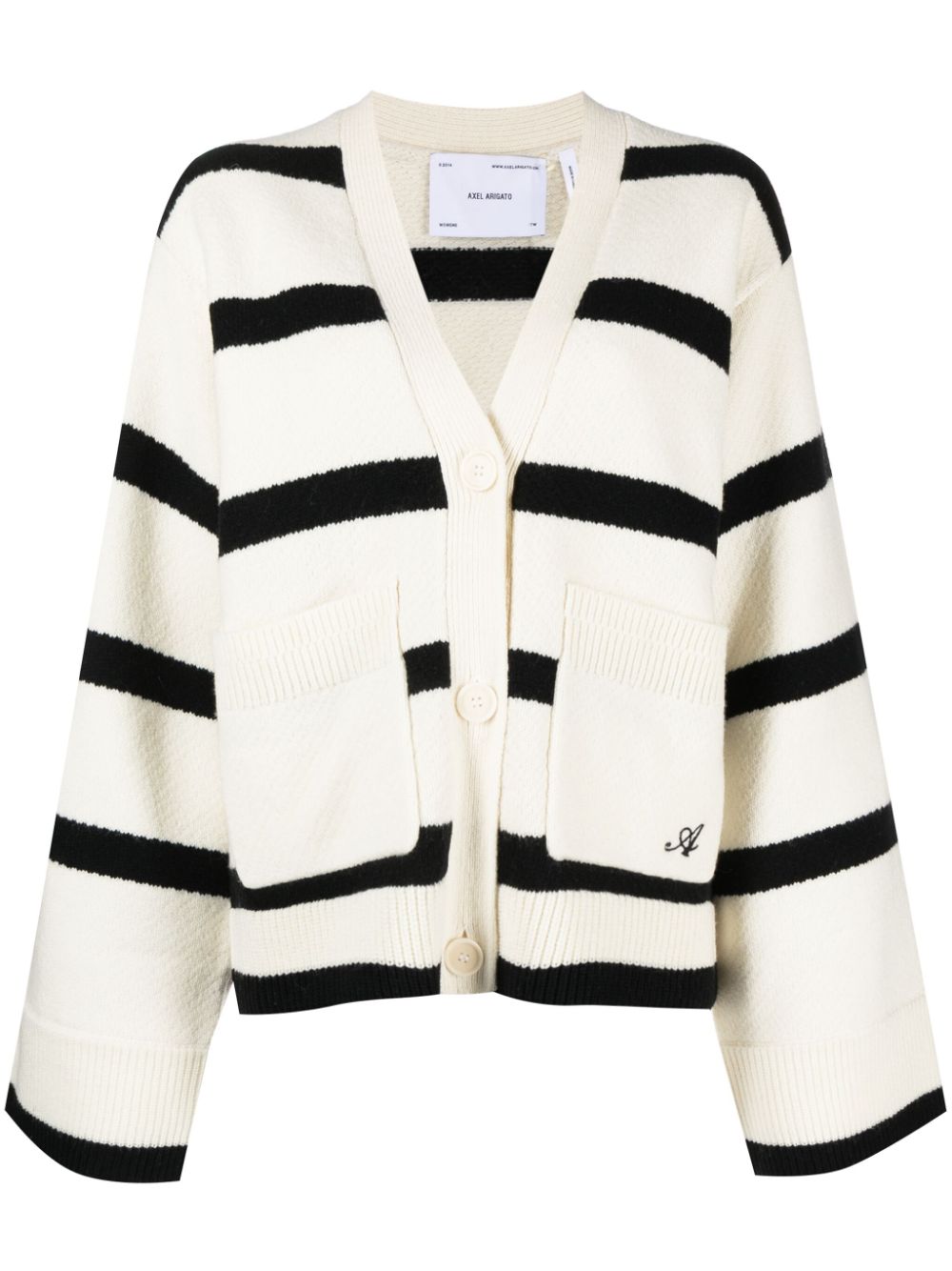 striped wool cardigan