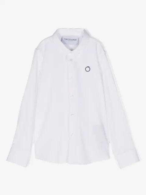 TRUSSARDI JUNIOR camisa con botones y logo bordado