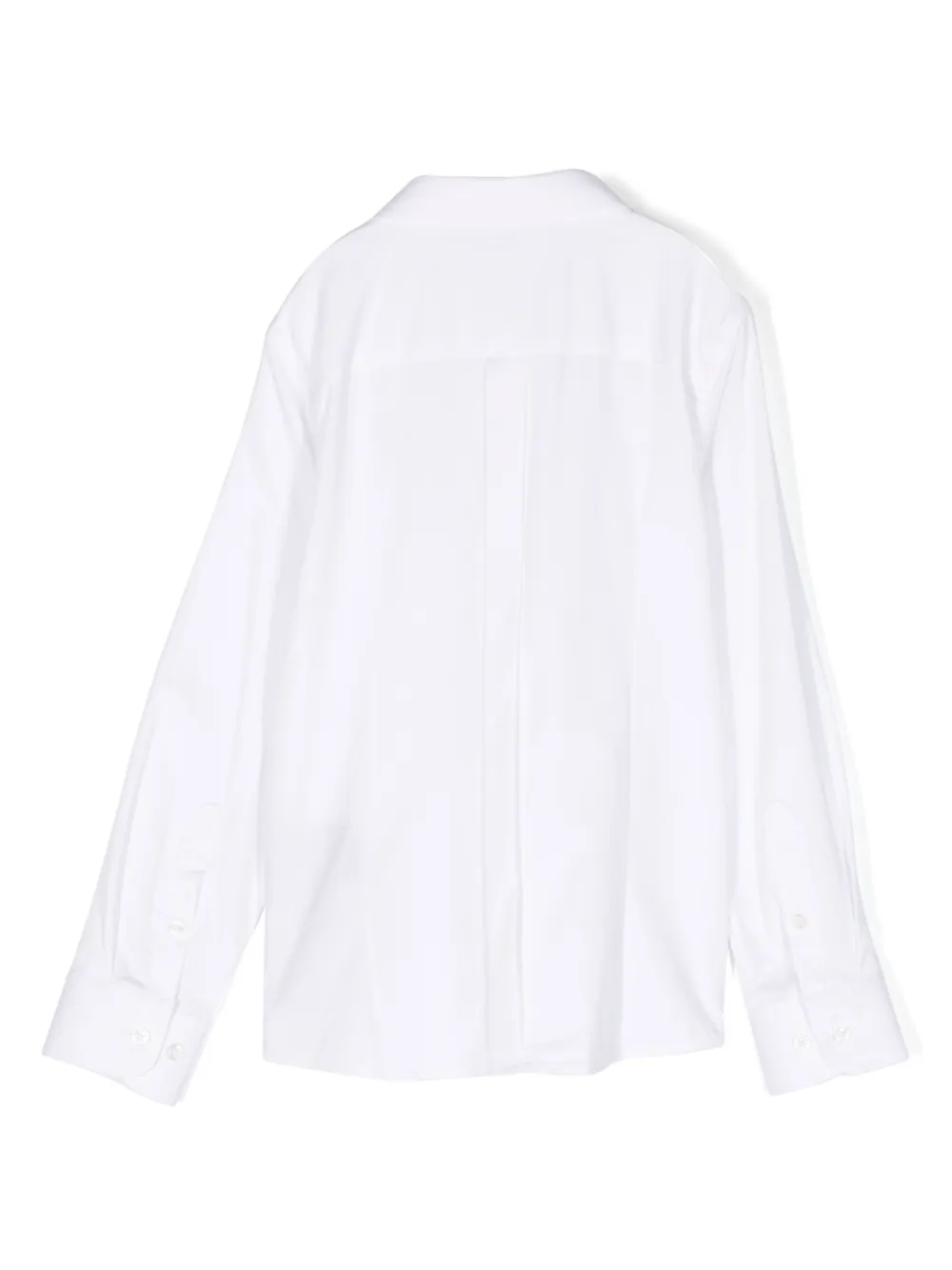 Shop Trussardi Junior Logo-embroidered Button-down Shirt In White