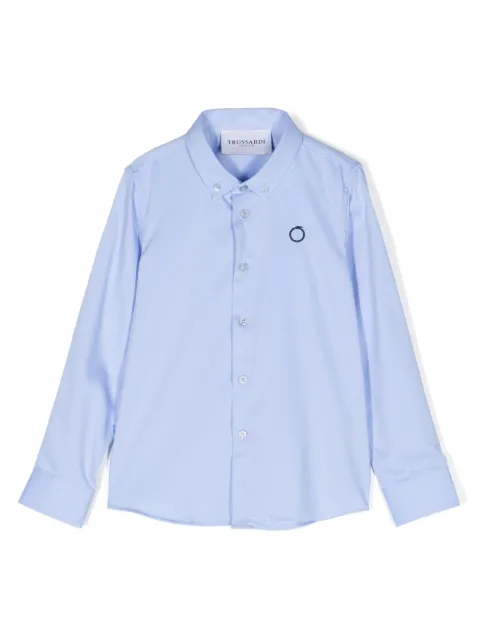 TRUSSARDI JUNIOR logo-embroidered button-down shirt