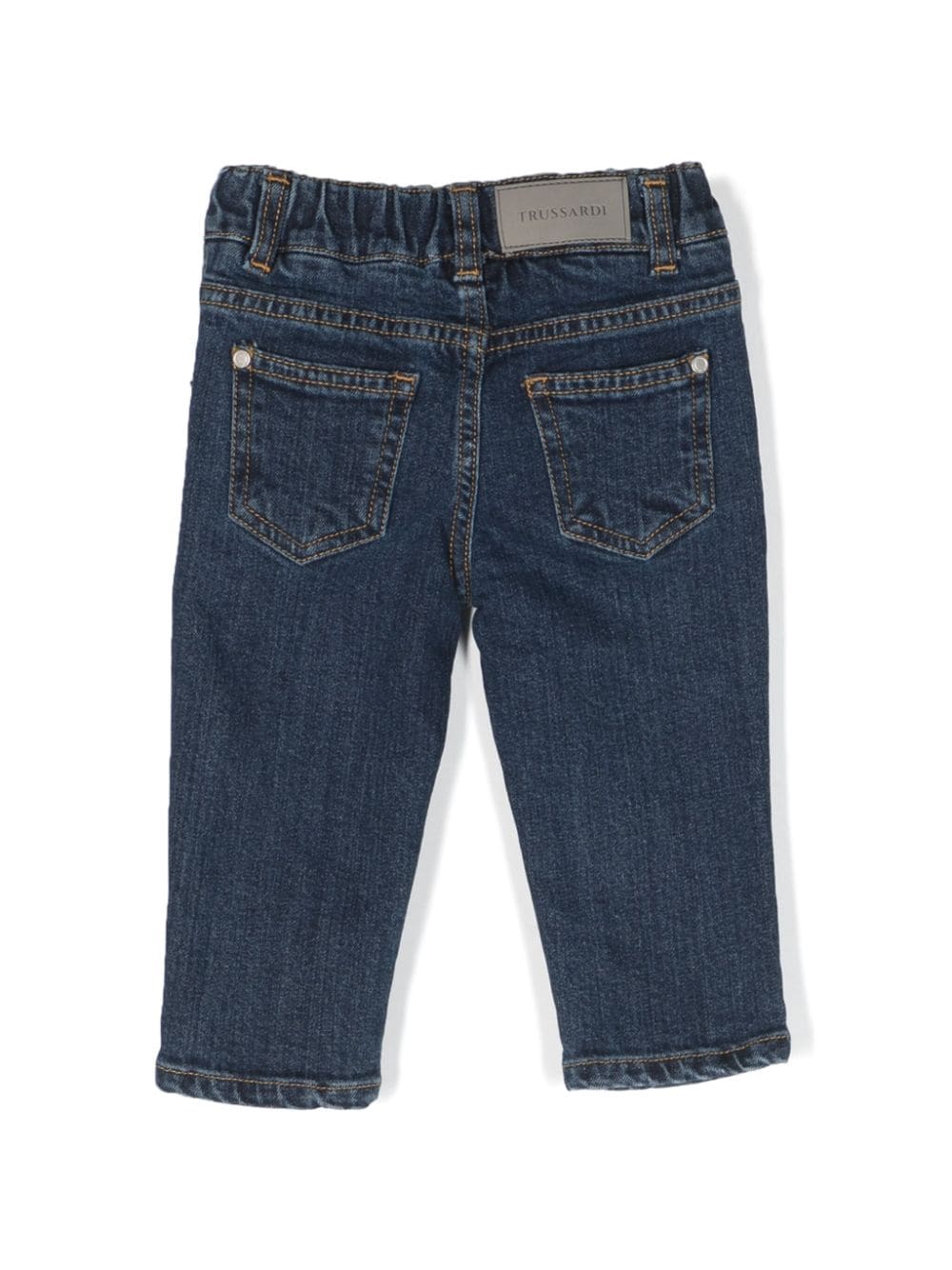 Shop Trussardi Junior Pull-on Five-pocket Trousers In Blue