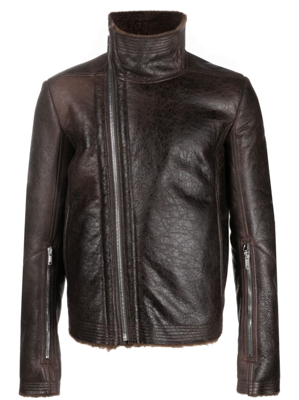 Rick Owens Bauhaus leather jacket - Marrone