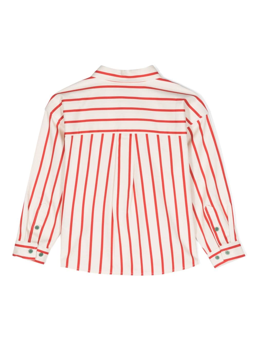 Mini Rodini logo-print striped cotton shirt - Beige