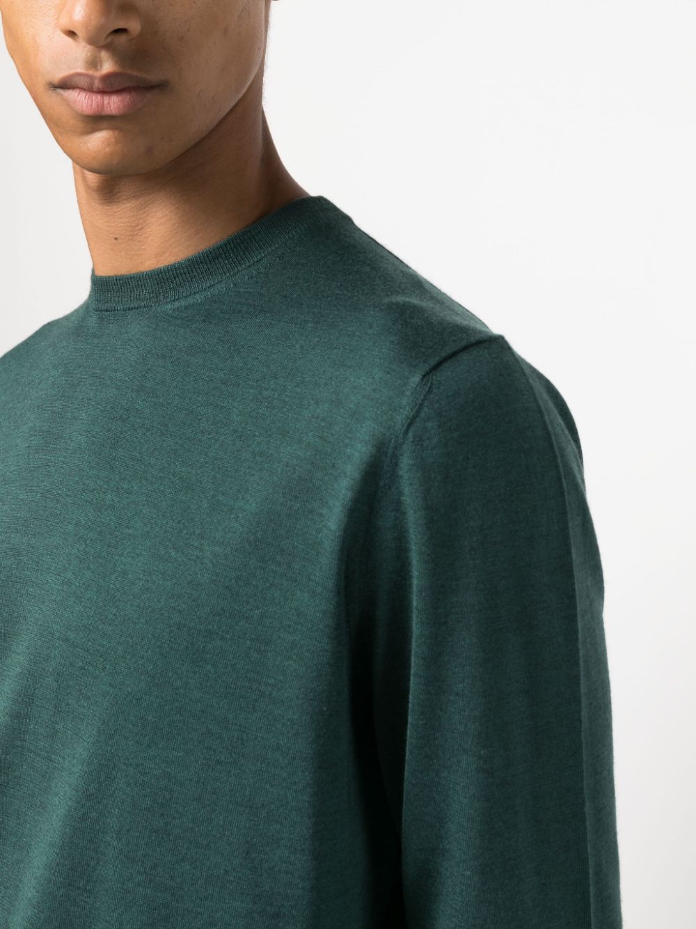 Shop Colombo Crew-neck Fine-knit Jumper In Green